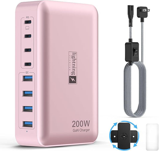 8-Port USB C Fast Charger Block 200W by lightningofertas