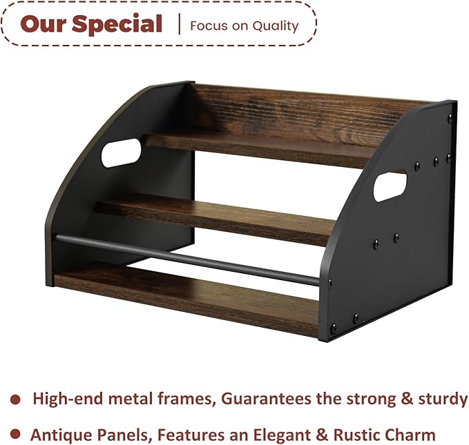 STAEVER 3-Tier Liquor Bottle Display Shelf, Exquisite Metal Design, Extra Large - Image 6