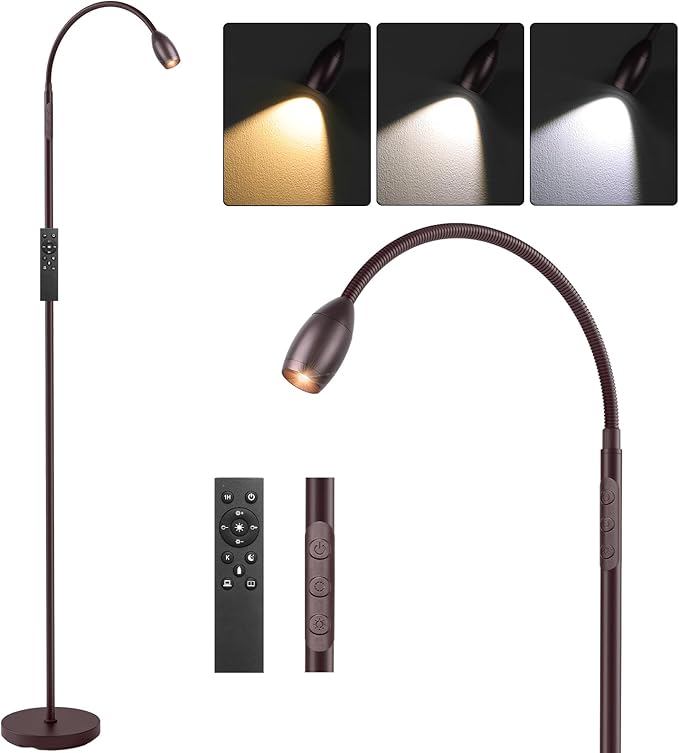 Reading Floor Lamp, Dimmable Zoomable Spotlight, Adjustable Color Beam Standing by AUZONIMICS