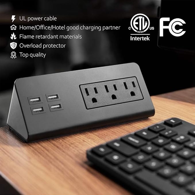 Emerising 2-Pack Desk Edge Mount Power Strips - Image 4