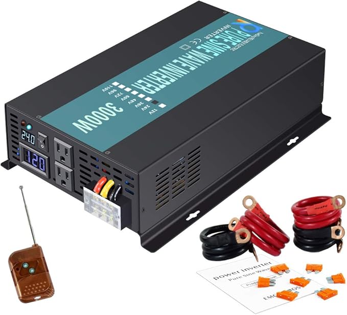 WZRELB 3000W 24V 110~120V Pure Sine Wave Solar Power Inverter by WZRELB