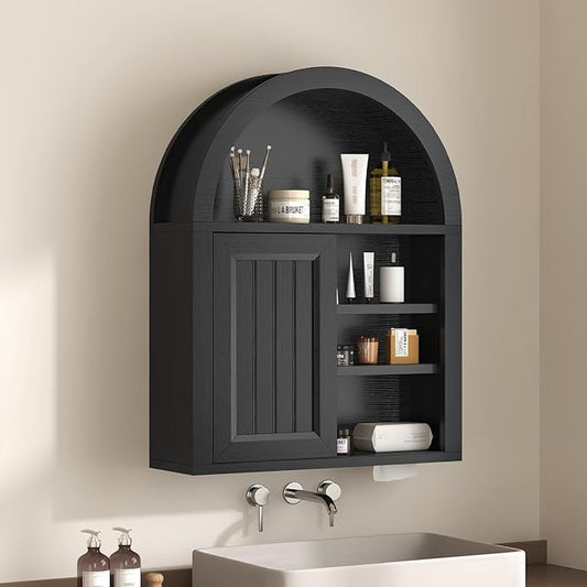 Arched Bathroom Wall Cabinet, 23.6 x 30.3'' Over The Toilet Cabinet by UPOSOJAWishesYouaNiceDay