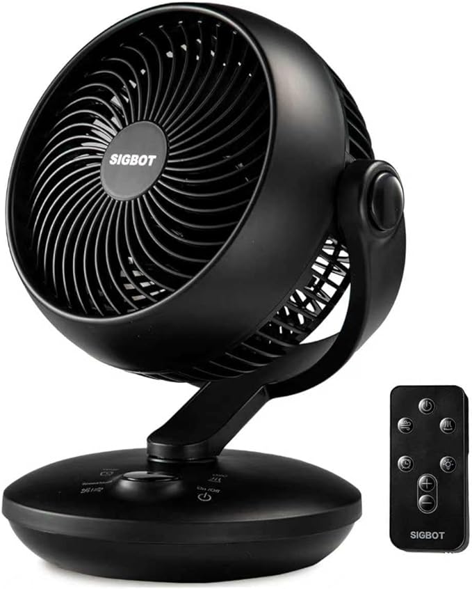 SIGBOT Fan for Bedroom with Remote, Ultra Quiet Desk Fans, with 3 Modes by Sigbot
