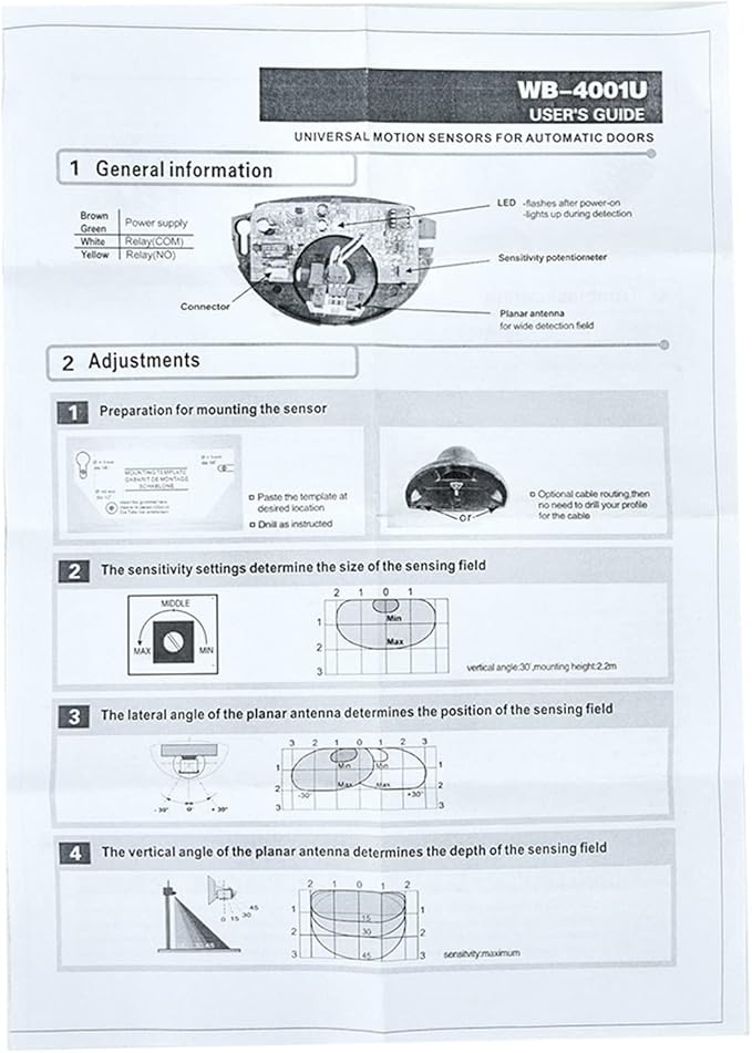 Automatic Door Motion Sensor Request to Exit PIR, 12-24V Microwave Autodoor - Image 6
