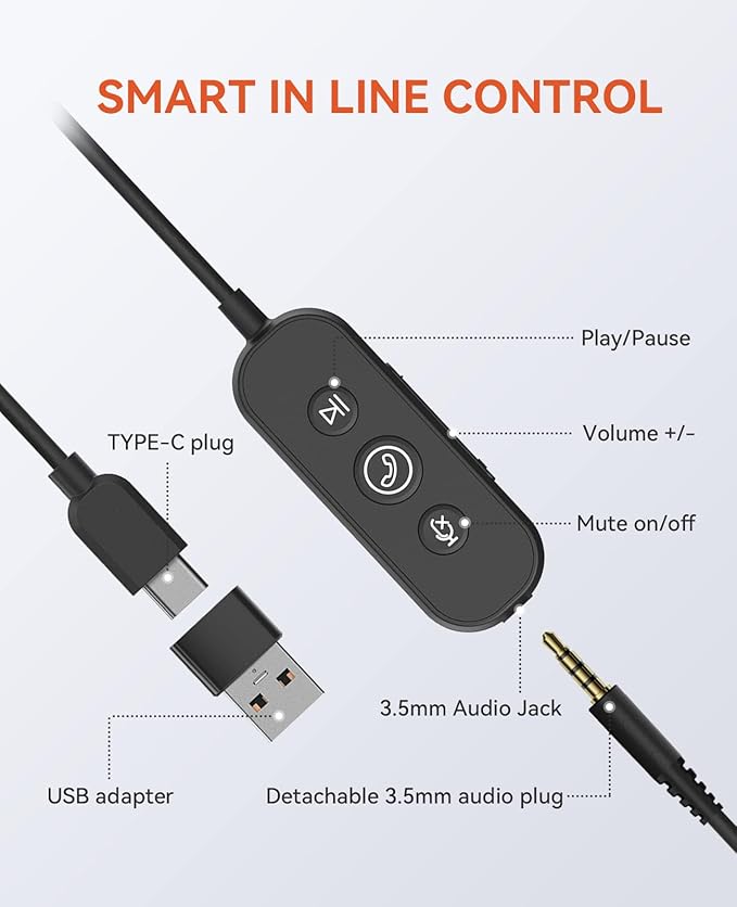 NUROUM HP11SU USB Headset with Microphone - Image 4
