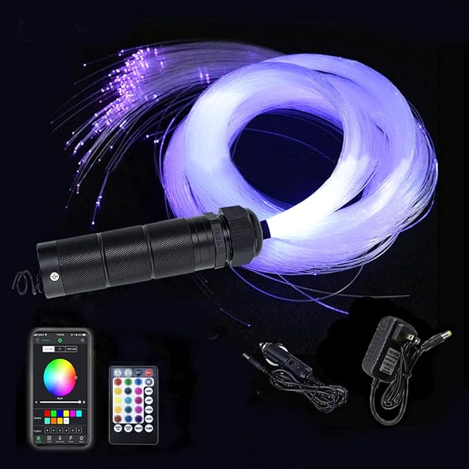 AZIMOM Car Use Bluetooth 6W RGBW LED Fiber Optic Lights Star Ceiling Light Kit by AZIMOM