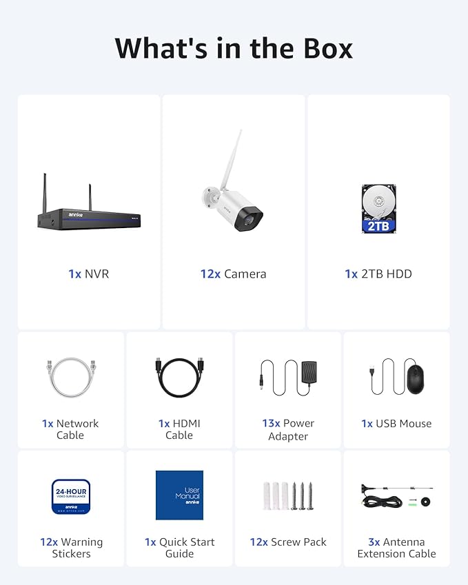 ANNKE Wireless Security Camera System 2TB Hard Drive, 16CH 4K WiFi NVR Kit - Image 9