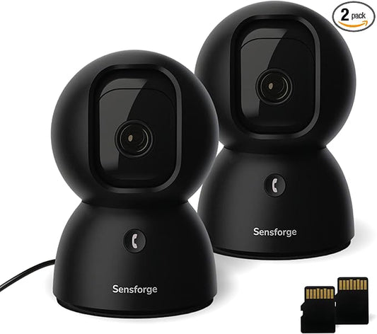 Sensforge 2.5K Indoor Pan-Tilt Dome Security Camera, AI Human & Pet Detection by Sensforge