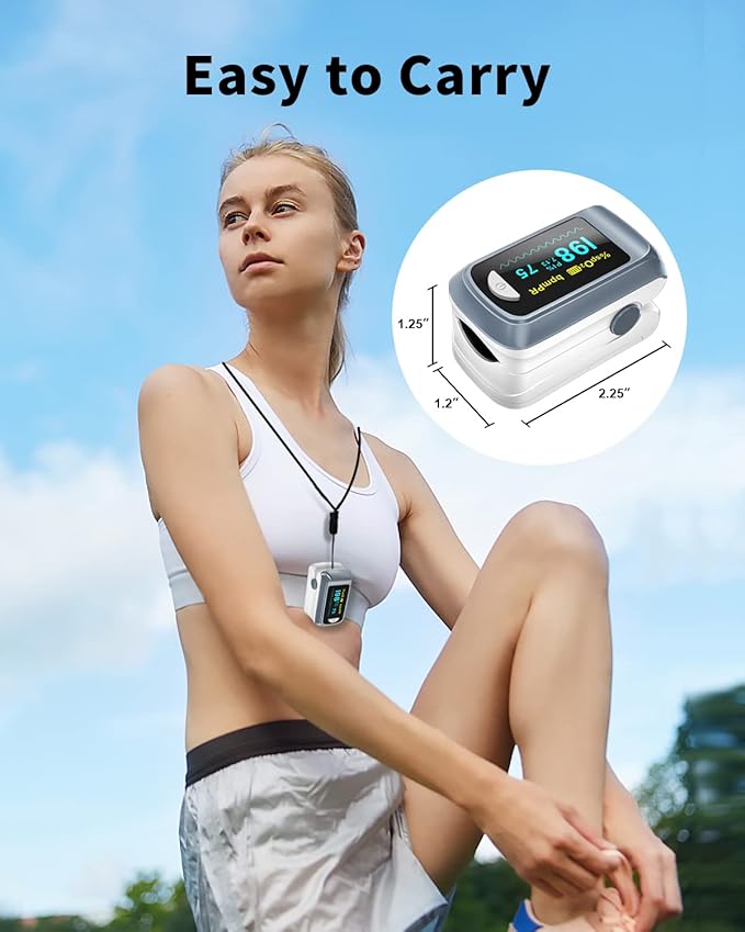 Fingertip Pulse Oximeter Blood Oxygen Saturation Monitor Pulse Ox, Heart Rate - Image 4