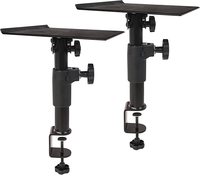 Sound Town 2-Pack Desktop Clamp-On Studio Monitor Speaker Stands by SOUNDTOWN