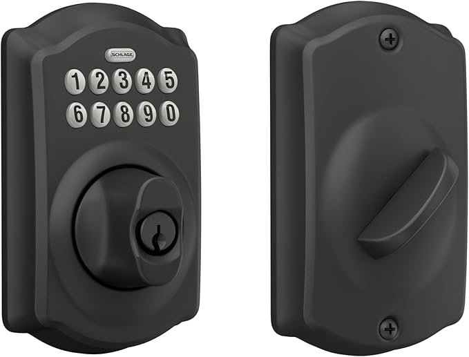 SCHLAGE BE365 CAM 622 Keypad Electronic Deadbolt, Matte Black by SchlageLockCompany
