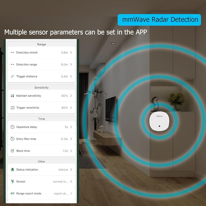 Presence Sensor, WenzhiIoT Smart Motion Sensor Zigbee 5.8 GHz Radar MmWave - Image 3