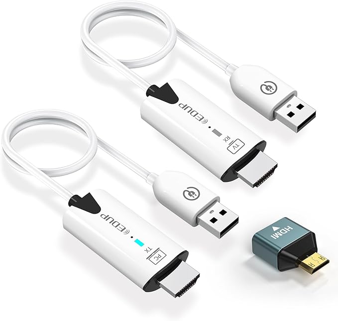 EDUP Wireless HDMI Transmitter and Receiver, 2025 Upgraded 1080P Wireless HDMI by EDUP