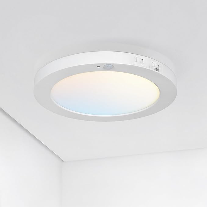 ASD LED 9" Round Flush Mount Ceiling Light Fixture, Low Profile Surface by ASDLightingCorporation