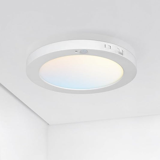 ASD LED 9" Round Flush Mount Ceiling Light Fixture, Low Profile Surface by ASDLightingCorporation