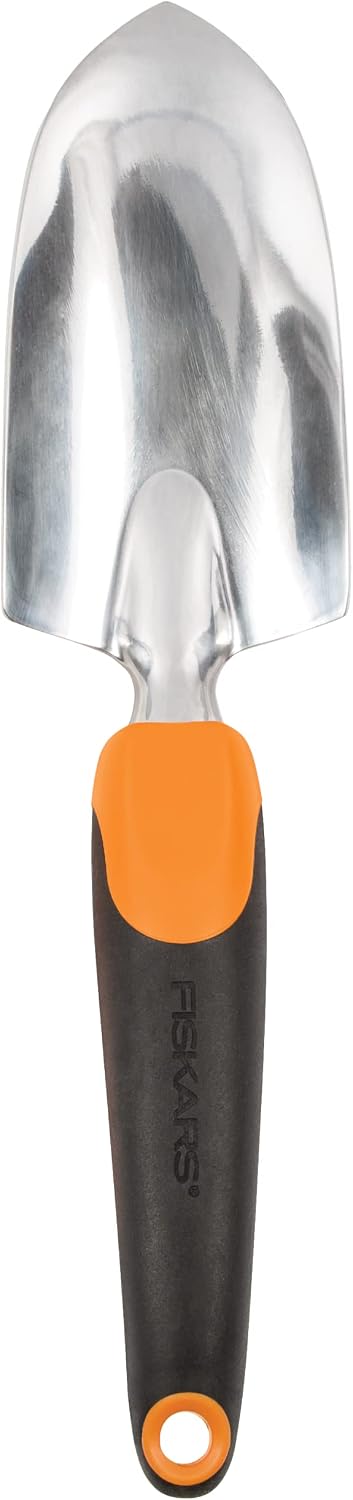 25602 Pro-Lite Ergonomic Carbon Steel Edger & Fiskars Ergo Gardening Hand Trowel - Ergonomic Handle Design with Hang Hole - Heavy Duty Garden Tool for Digging
