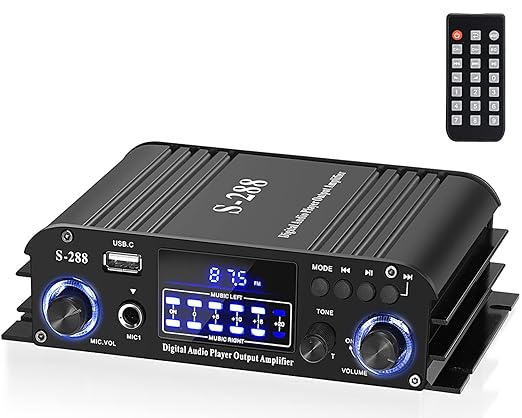Facmogu S-288 4 CH Bluetooth 5.0 Home Audio Amplifier, RMS 45Wx4, Max 600W HiFi - Image 2