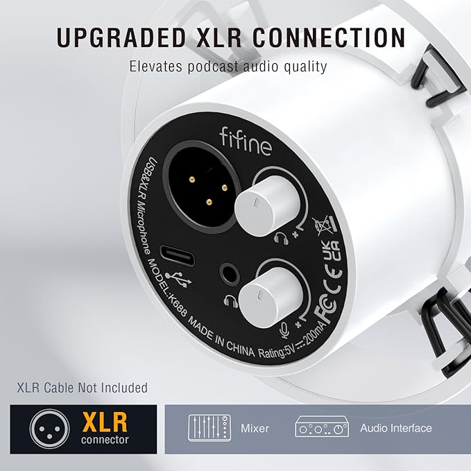 FIFINE Studio XLR Dynamic Microphone, USB PC Podcast Microphone - Image 3