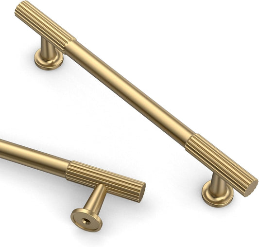 Asidrama 10 Pack 5 inch Champagne Bronze Kitchen Cabinet Handles | Heavy-Duty Solid Zinc, 2 Screw Sizes, 5" Hole Center(128mm), Cupboards, Drawers, Dressers, Furniture, Hardware
