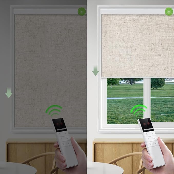 ZSHINE Motorized Blackout Window Blinds Customize Width Remote Control Wireless - Image 3