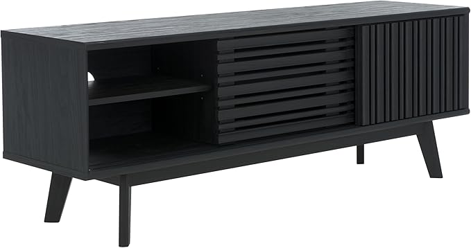 SAFAVIEH ESMA TV Stand for up to 65" Flatscreen – Black, Sliding Doors - Image 3