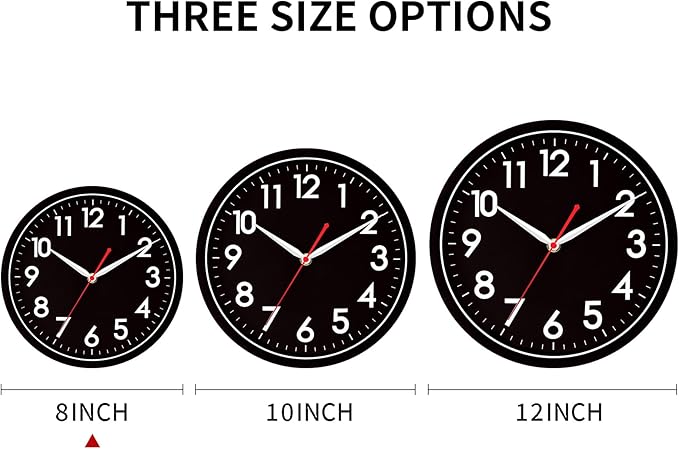 AKCISOT Wall Clock 8 Inch Silent Non-Ticking Modern Clocks Battery Operated - Image 3