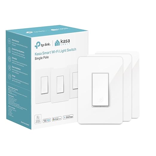 Kasa Smart Light Switch HS200P3, Single Pole, Needs Neutral Wire, 2.4GHz Wi-Fi by KasaSmartbyTP-Link