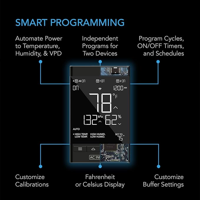 AC Infinity CONTROLLER 79 PRO, WiFi Outlet Controller, Independent Programs - Image 2
