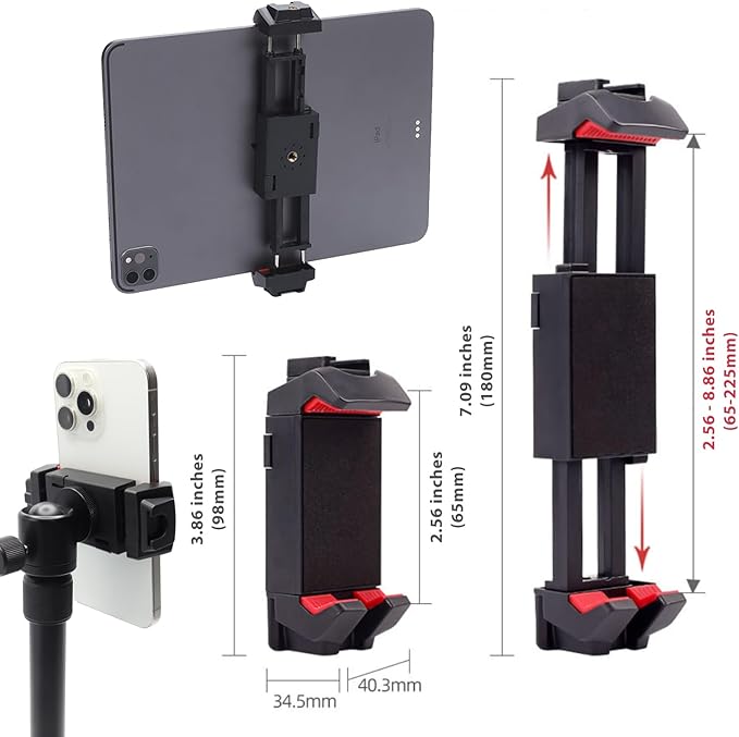 Kado Metal Portable Monitor Stand Tripod, 2-In-1 Phone/Tablet Clamp - Image 6
