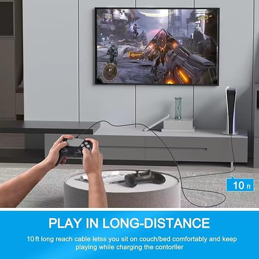 10ft PS4 Controller Charging Cable Compatible - Image 5