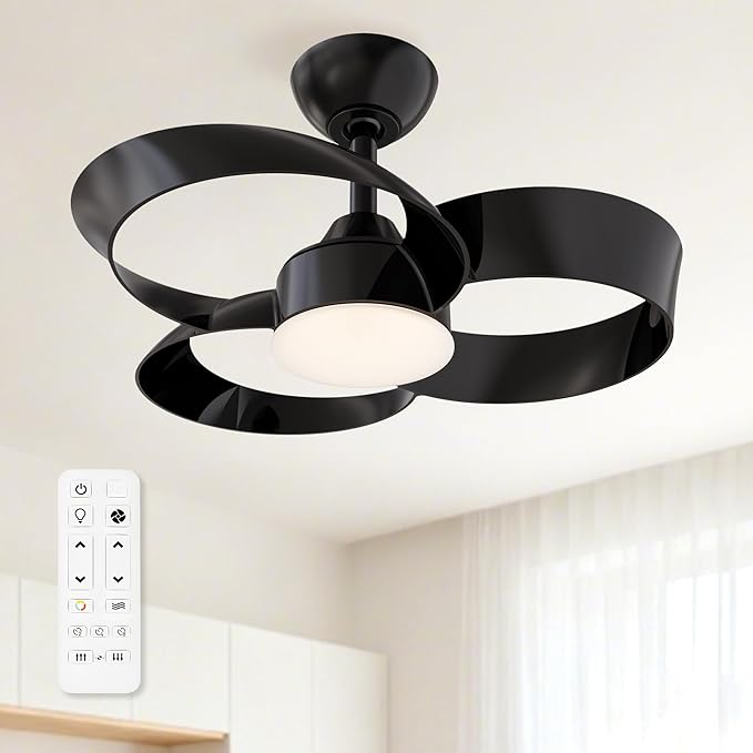FANX 22 Inch Ceiling Fan with Light and Remote, Quiet DC Motor, Dimmable LED by FANX