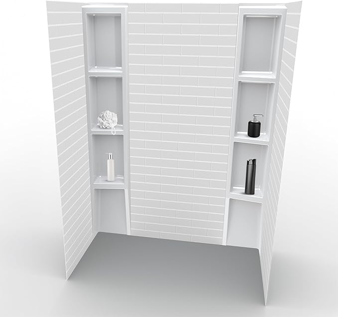 White Acrylic Shower Wall Surround 36"x 60"x 80" by NoahWilliamHome