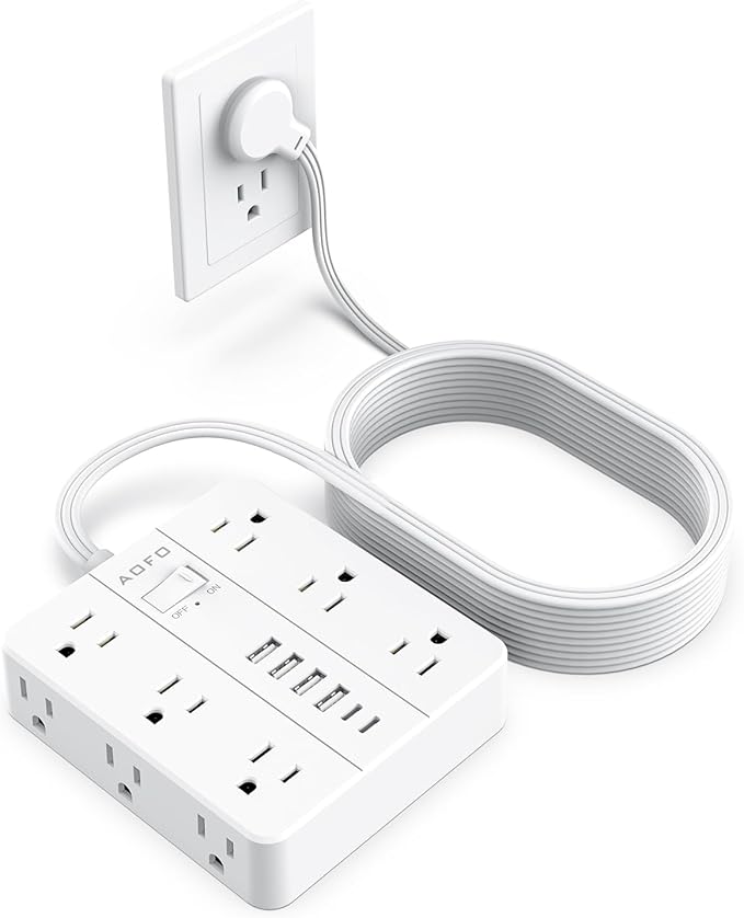AOFO 25FT Surge Protector Power Strip, 12 AC Outlets by AOFO