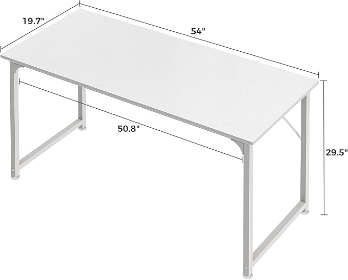 Huuger Computer Desk, 55 Inch Home Office Desk, Gaming Writing Work from Home - Image 3