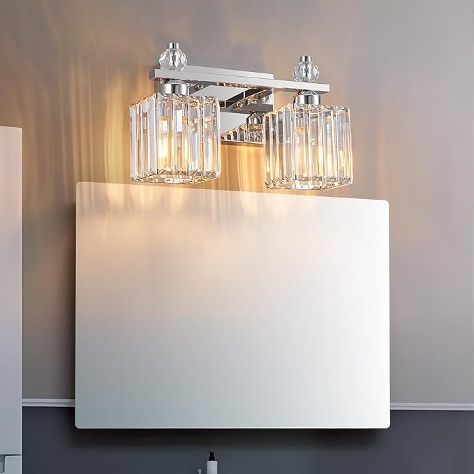 FDPBY Chrome Bathroom Vanity Lights Crystal Vanity Light Bathroom Lighting - Image 7