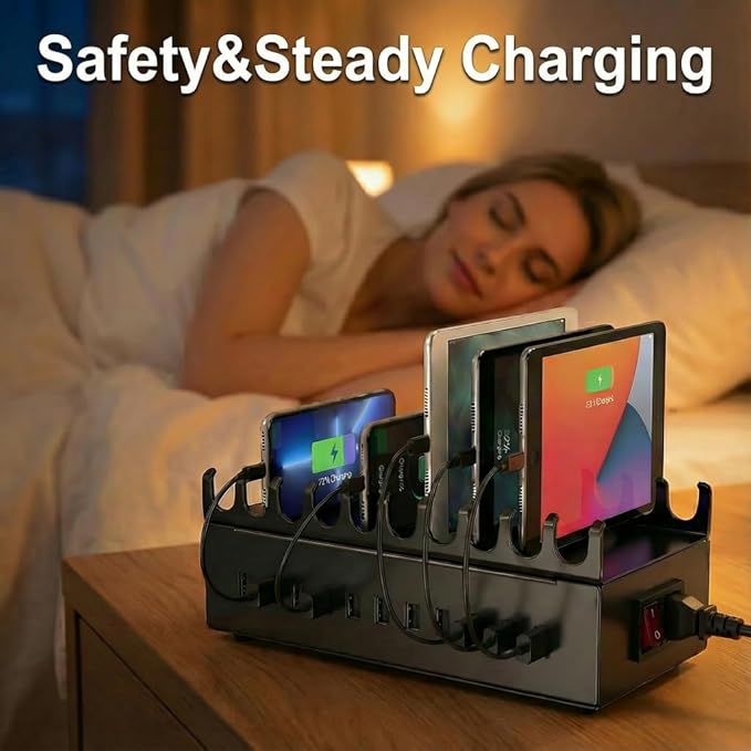 300W Charging Station for Multiple Devices, 22-Port Charger Stations for iPad - Image 2