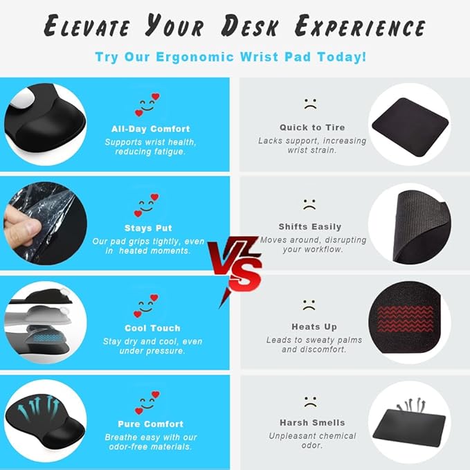 ErgoComfort Gel Wrist Rest Mouse Pad-Ergonomic Office Mousepad - Image 6