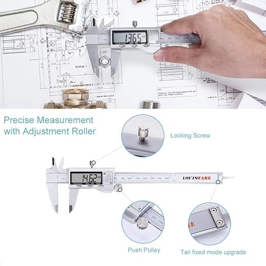 Digital Caliper Measuring Tool, Stainless Steel Vernier Caliper Digital - Image 5