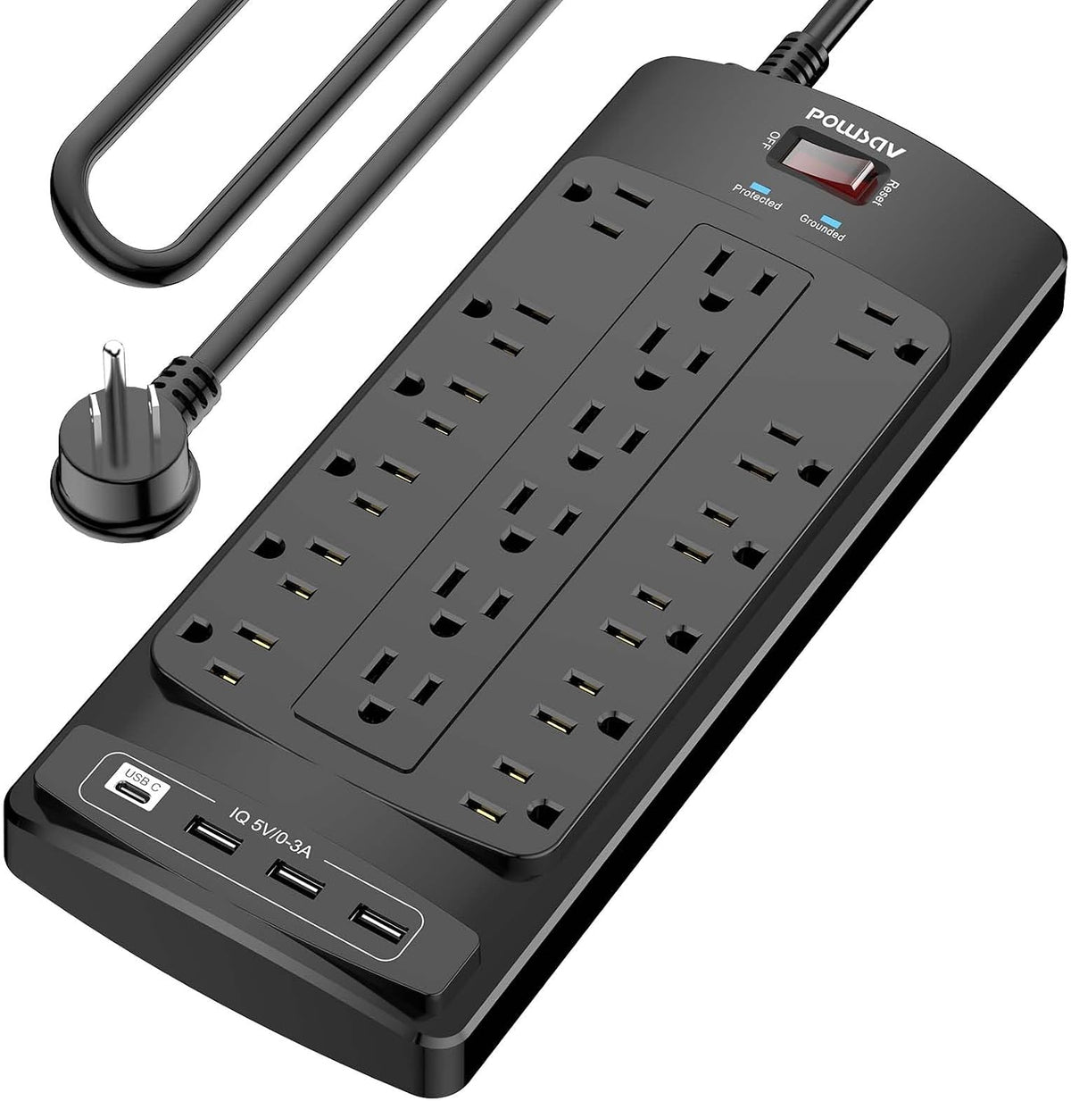 18 Outlets Surge Protector Power Strip