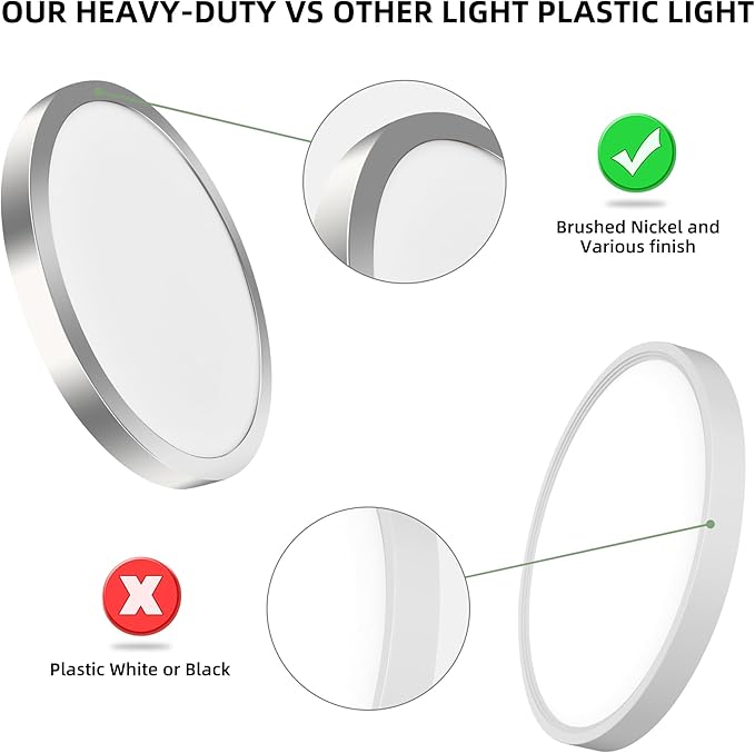 hykolity 2 Pack 12 Inch Selectable CCT LED Round Flat Panel Light, 24W - Image 4