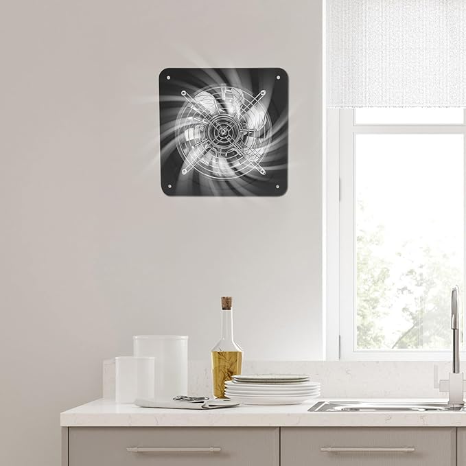 XUFOPLY 7.68 Inch Exhaust Fan, 110V 80W Wall Mounted Vent Fans 2600RPM Kitchen - Image 2