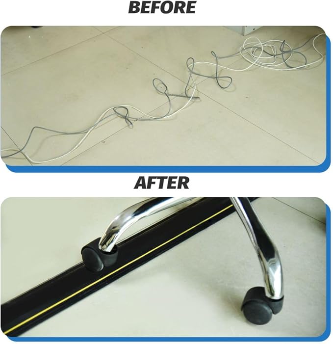 Vilmon 10FT Floor Cord Cover, Heavy Duty PVC Floor Cable Cover, Wire Cover to - Image 7