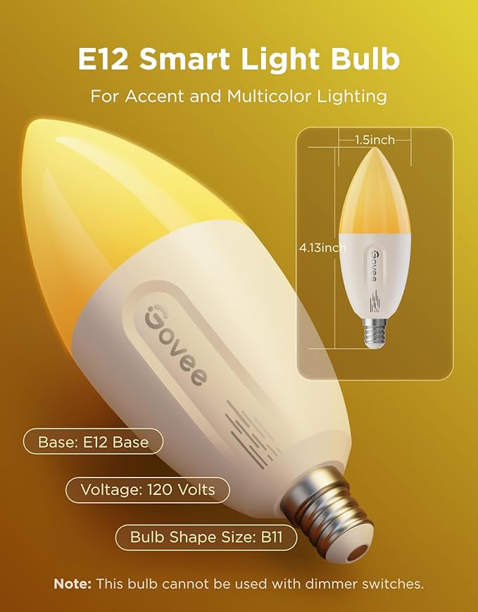 Govee E12 Led Bulb, Smart Light Bulbs Work - Image 4