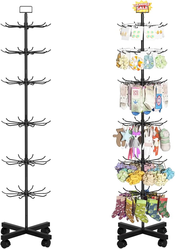 Exttlliy Retail Display Stand Store Display Rack 6 Tier Metal Spinning Display by Exttlliy