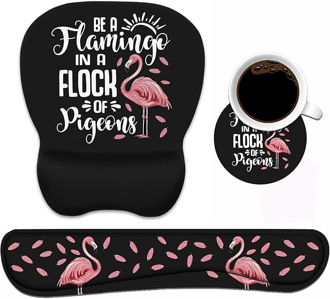 Mouse Pad Wrist Support and Keyboard Wrist Rest Set by Unknown