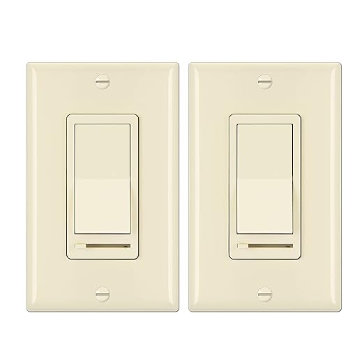 BESTTEN 2 Pack Almond Dimmer Wall Light Switch, Compatible by BESTTEN