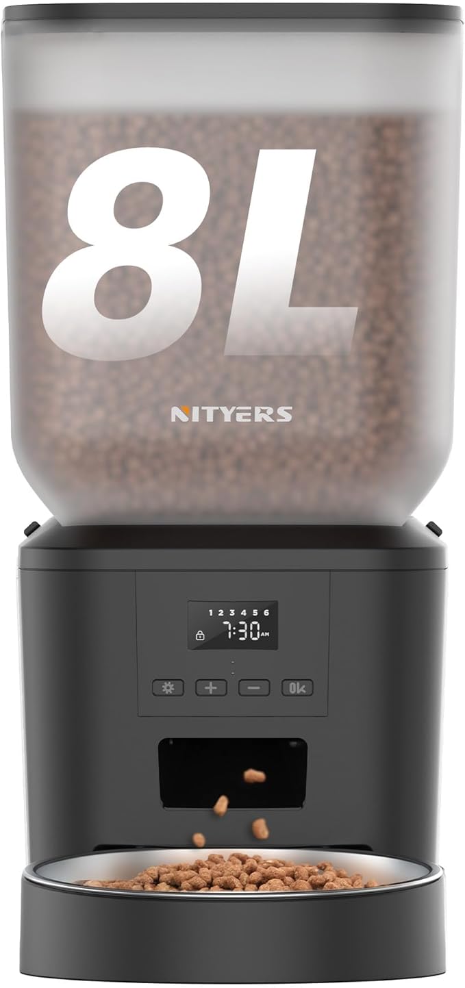 Automatic Dog Feeder - 8L/34 Cups Large Capacity Automatic Cat Food Dispenser by Nityers