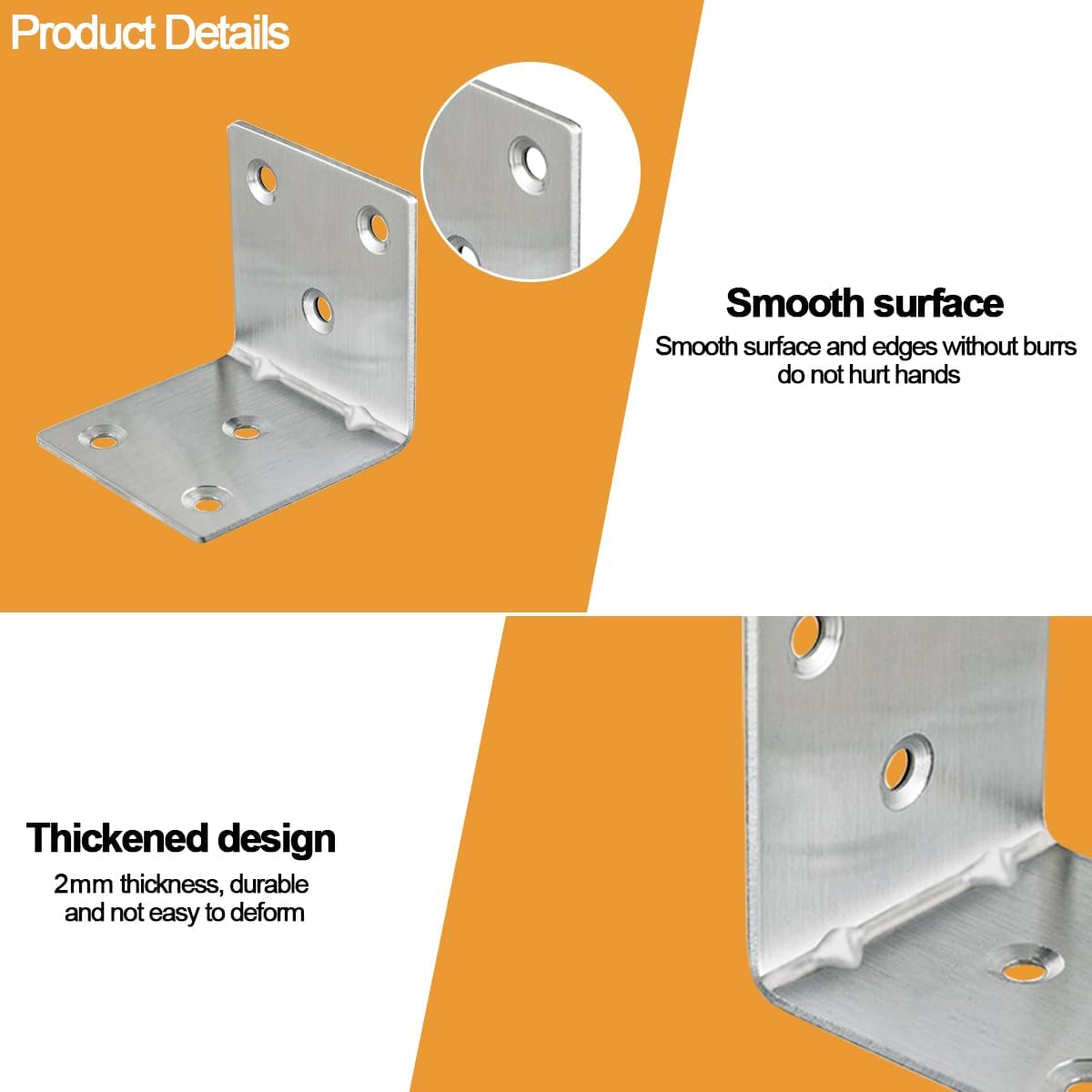 20PCS L Brackets Corner Bracket 1.5"x1.5"x1.5", Heavy Duty Corner Brace for Wood, Right Angle Brackets, 40MM 1.5Inch Wide 90 Degree Bracket for Wooden Frame Furniture Shelves Chairs