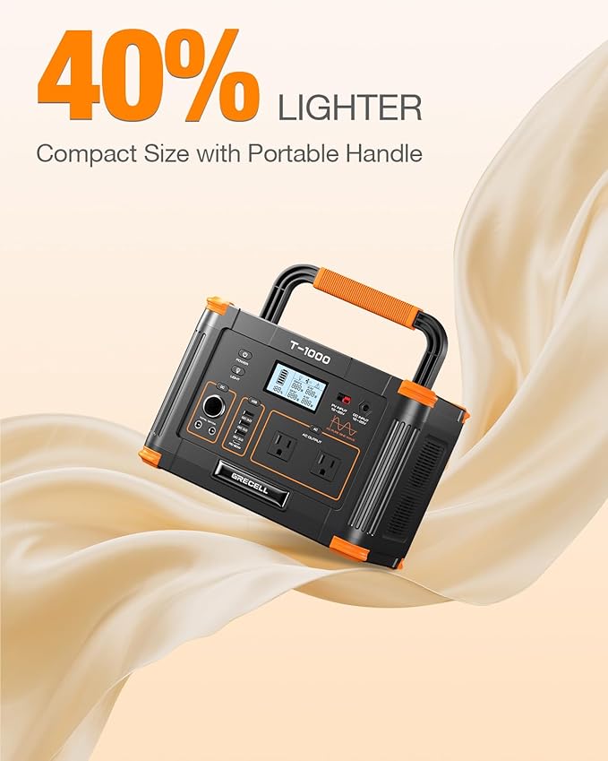 GRECELL 999Wh Solar Generator 1000W, Portable Power Station - Image 2