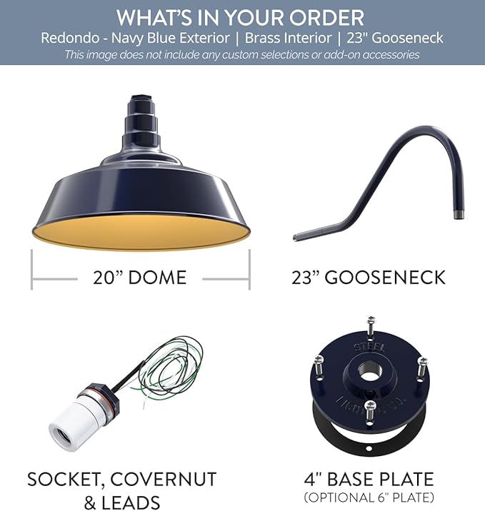 Steel Lighting Co. Large Outdoor Barn Light | Gooseneck Light Fixture | Made in - Image 8
